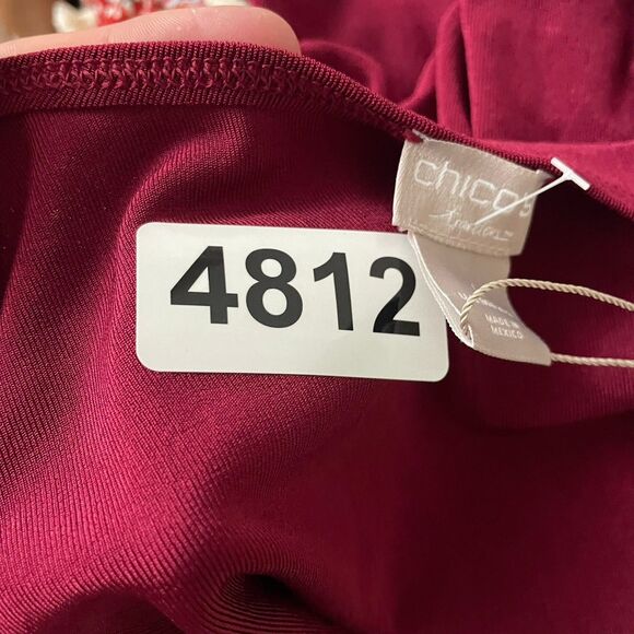 Chicos Travelers Tank Red 4 XXL 20 Slinky Top Packable Cruise Vacation Resort - Picture 8 of 8